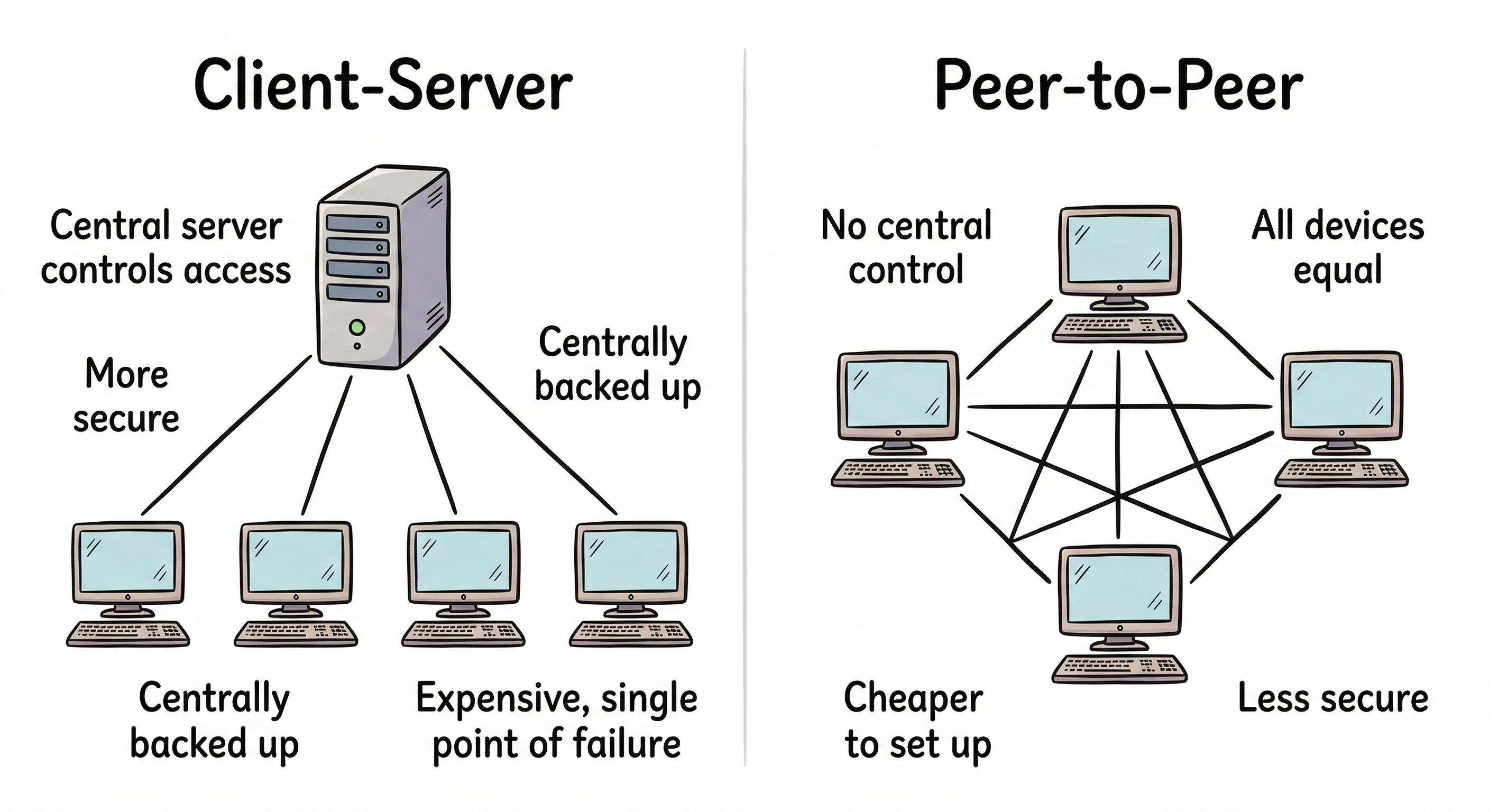 Client-server and peer-to-peer networks | 1.3 Computer Networks ...